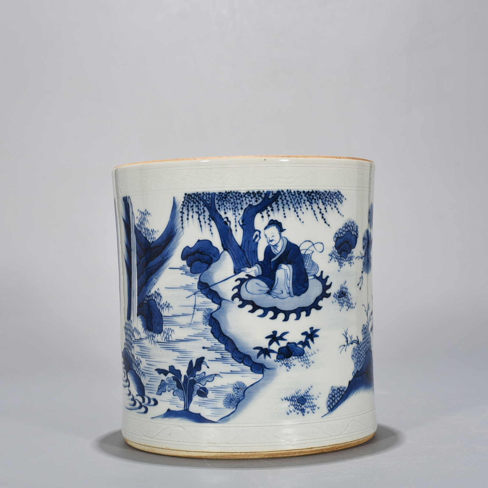 An Exquisite Chinese blue and white pen holder (1 of 8)