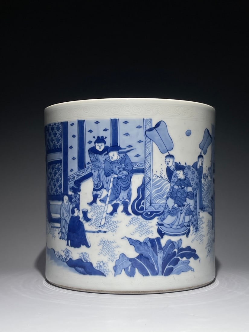 An Exquisite Chinese blue and white Porcelain pen holder (1 of 10)