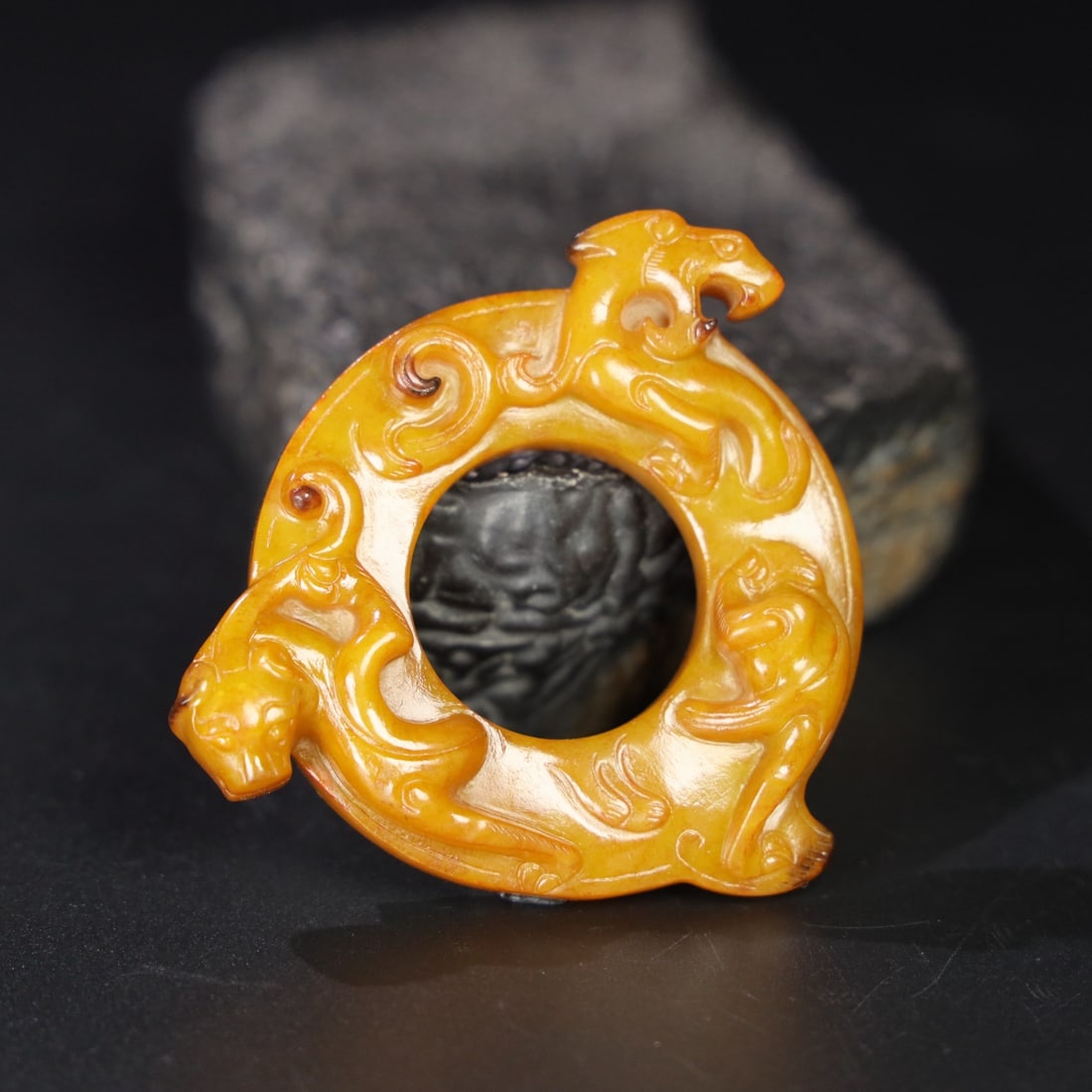 Chinese Natural Jade Carved Dragon Pendant: Size: Width 6.7 cm - Height 6 cm Materials: Jade Dynasty: Qing dynasty Attribution: Qianlong Period Object: Dragon Pendant