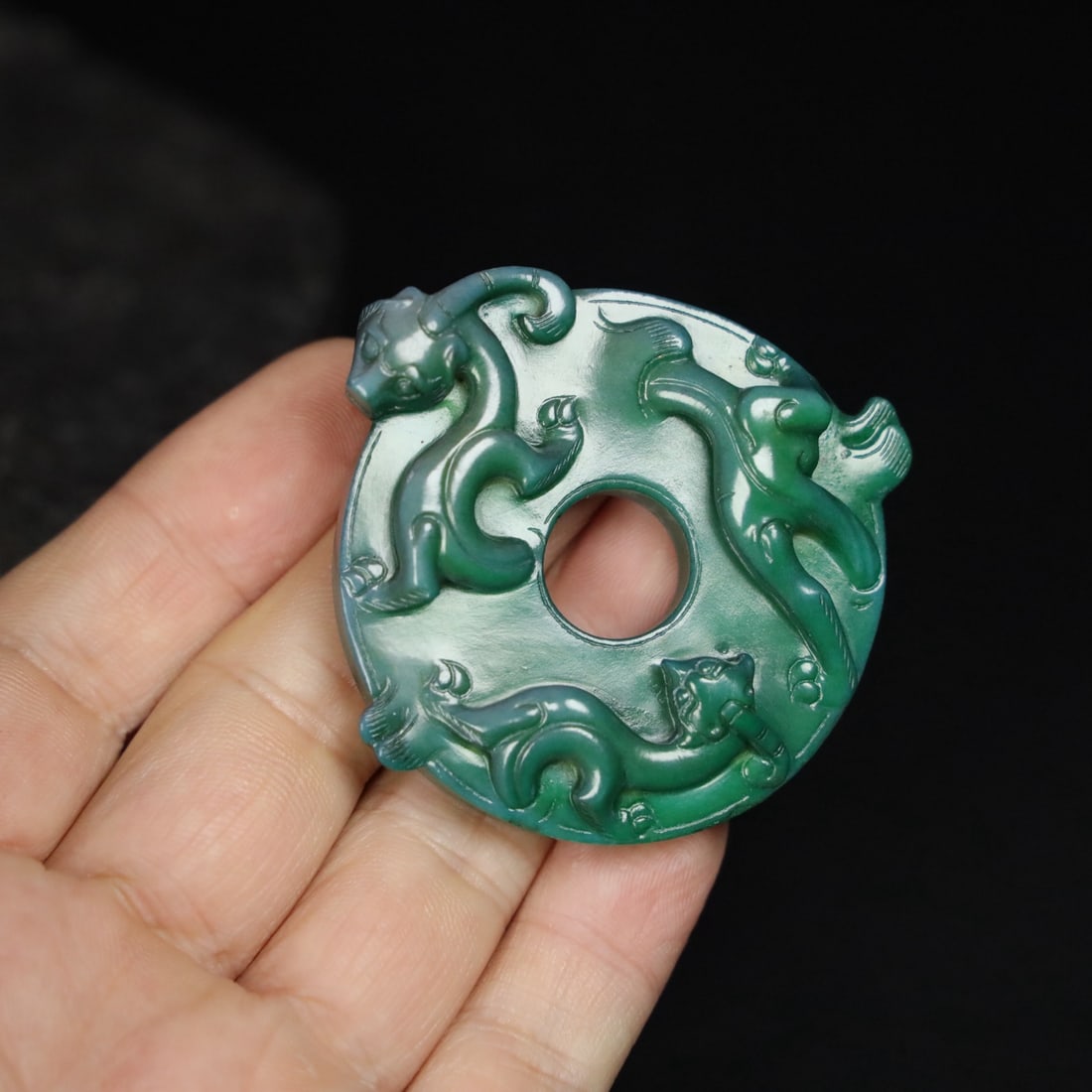 Chinese Natural Jade Carved Dragon Pendant: Size: Width 5.8 cm - Height 1.3 cm Materials: Jade Dynasty: Qing dynasty Attribution: Qianlong Period Object: Dragon Pendant