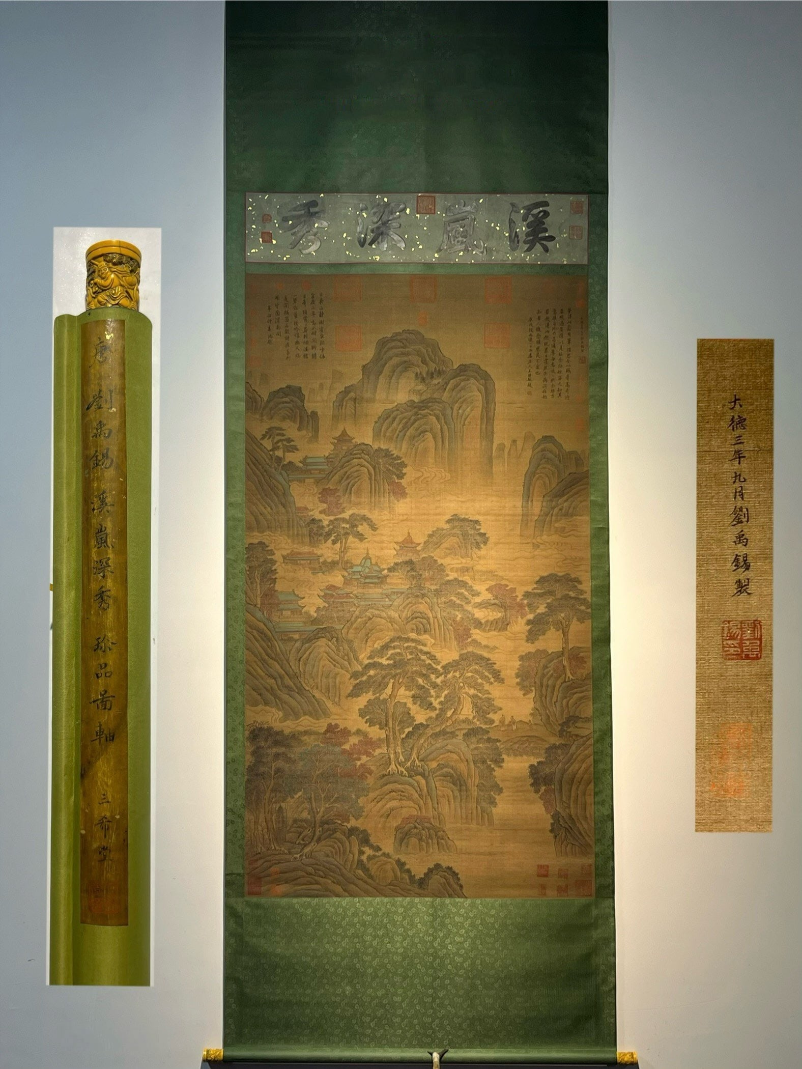 Chinese scroll painting Liu Yuxi: Size: Height 204 cm - Width 100 cm Materials: Silk and Paper Dynasty: Tang Dynasty Inscription: Liu Yuxi Object: Scroll Liu Yuxi's exquisite eight foot hand-painted silk and thread scroll _Deep and Be