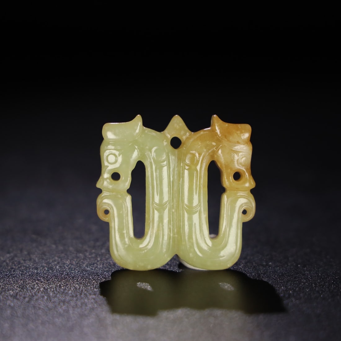 Chinese Natural Jade Carved Dragon Pendants: Size: Width 4.4 cm - Height 1.4 cm Materials: Jade Dynasty: Zhou dynasty Attribution: 7th-c Period Object: Dragon Pendants