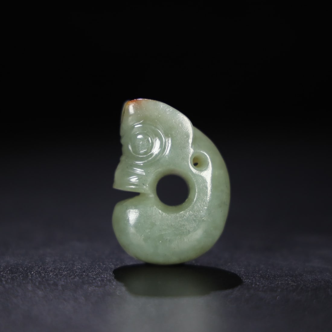 Chinese Natural Jade Carved Pig Dragon: Size: Height 4.9 cm - Width 3.4 cm Materials: Jade Dynasty: Qing dynasty Attribution: Qianlong Period Object: Pig Dragon