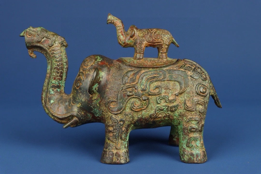 An Exquisite Chinese Bronze Elephant Zun (1 of 9)