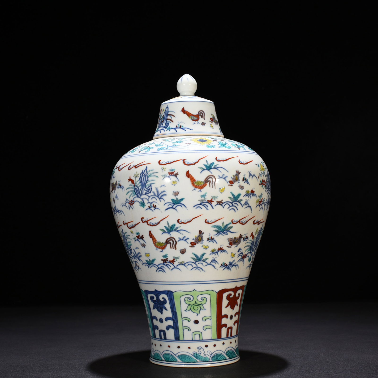 An Exquisite Chinese Doucai Plum Vase: Size: Height 37 cm - Widthh 20 cm Materials: Porcelain Dynasty: Ming dynasty Attribution: chenghua Object: vase