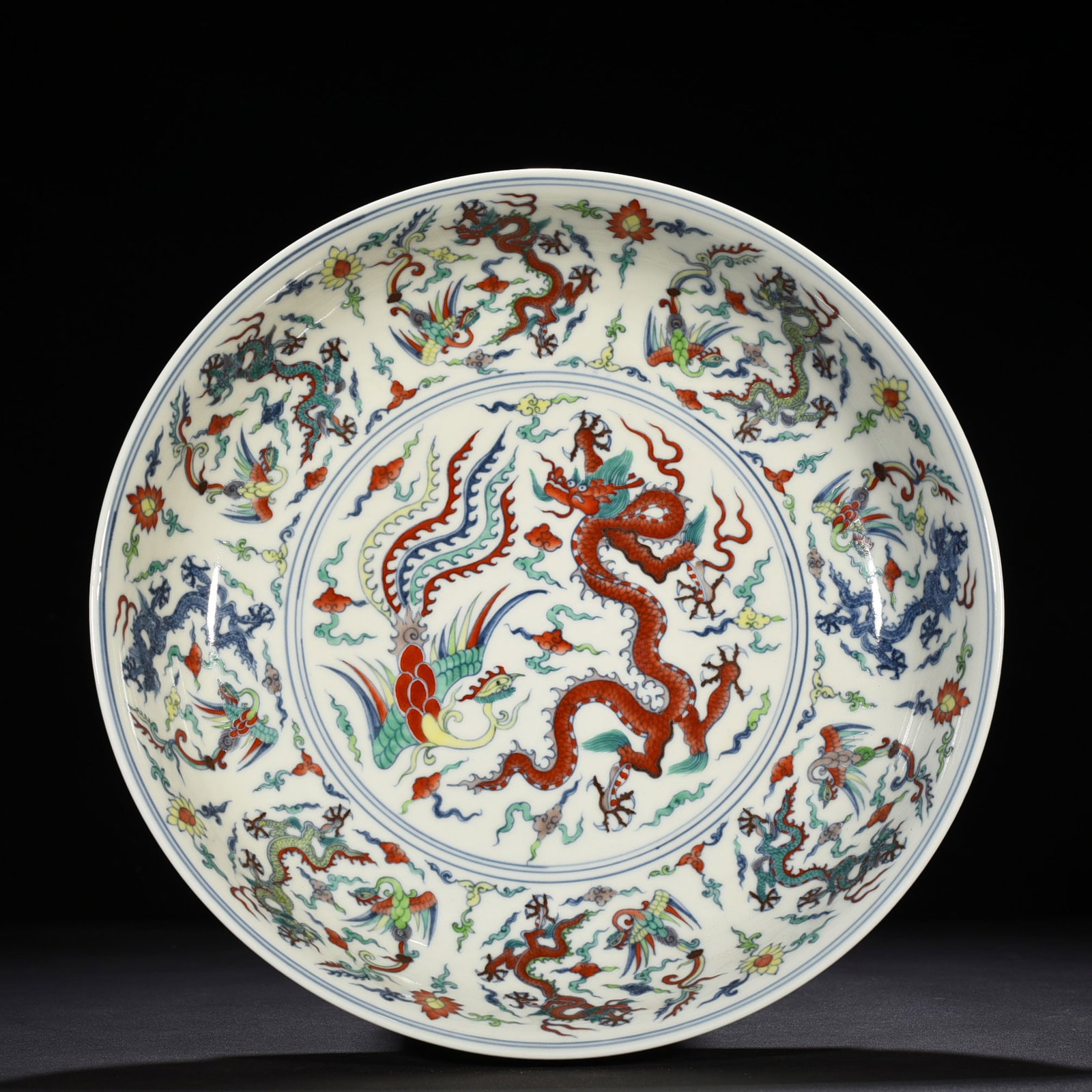 An Exquisite Chinese Doucai colorful dish (1 of 9)