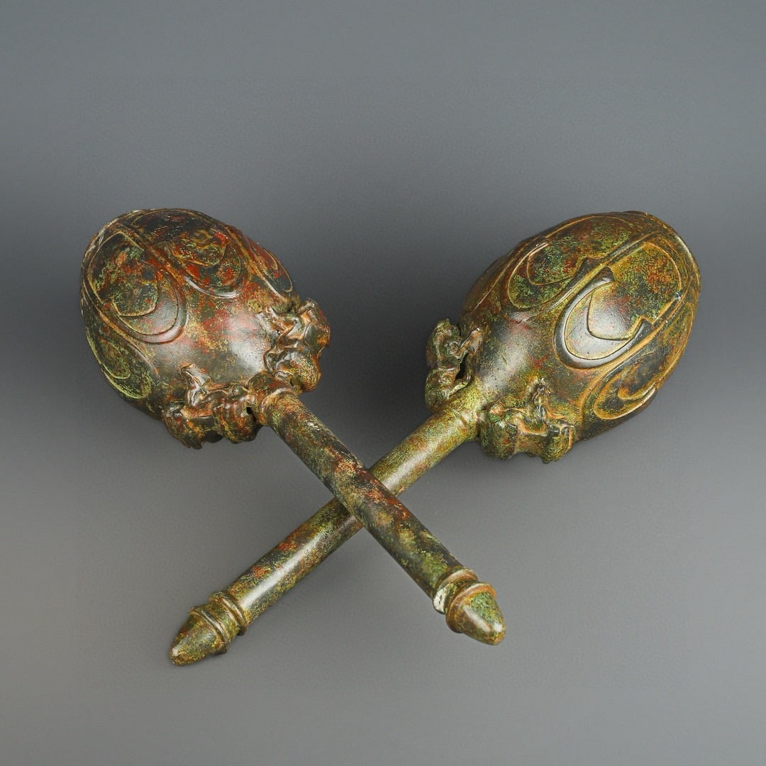 An Exquisite Chinese Bronze Inscribed Bronze Hammer: Size: Height 47 cm - Width 14 cm Materials: Bronze Dynasty: Han dynasty Attribution: 1st to 3rd-C Object: Chinese Antiques