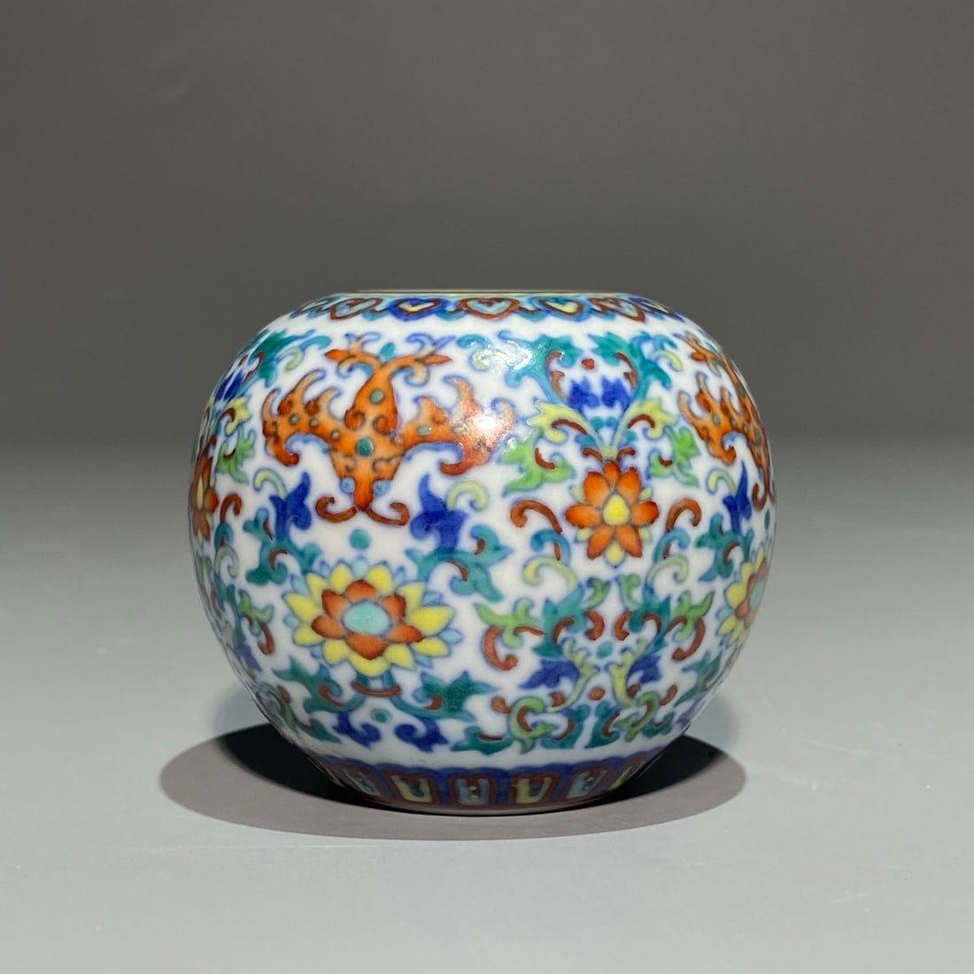 An Exquisite Chinese Doucai Ruilian Blessing and Spiritual Water Porcelain jar: Size: Width 7 cm - Height 6 cm Materials: Porcelain Dynasty: Qing Dynasty Attribution: Qianlong Period Object: jar