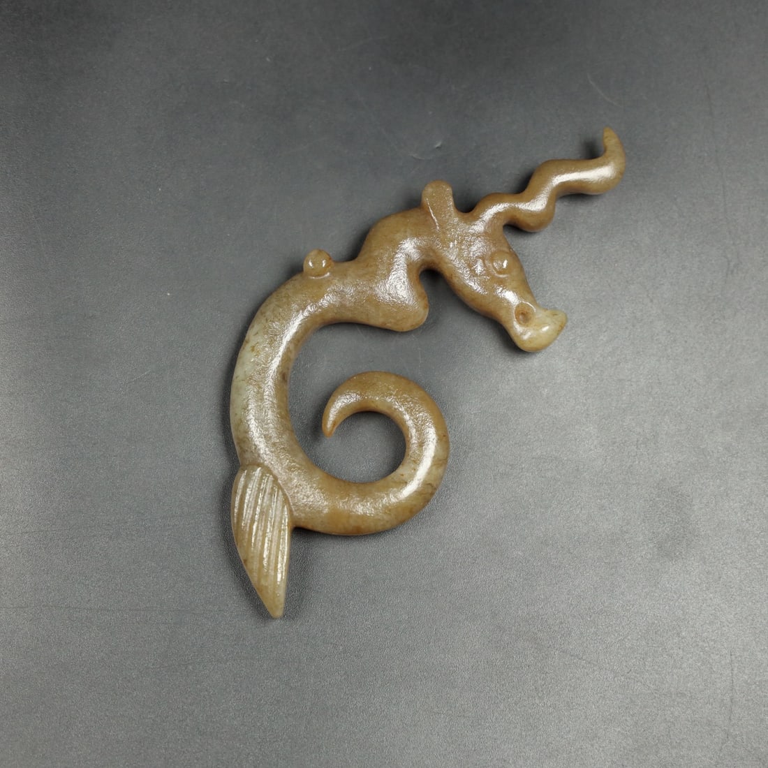 Chinese Natural Jade Carved Dragon Pendant (1 of 9)