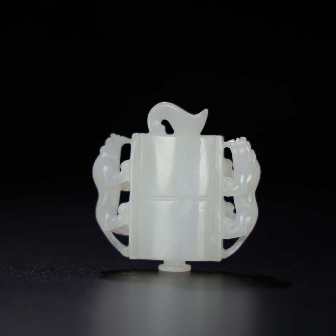 Chinese Natural Jade Carved Ornament: Size: Width 5.1 cm - Height 1 cm Materials: Jade Dynasty: Qing dynasty Attribution: Qianlong Period Object: Ornament