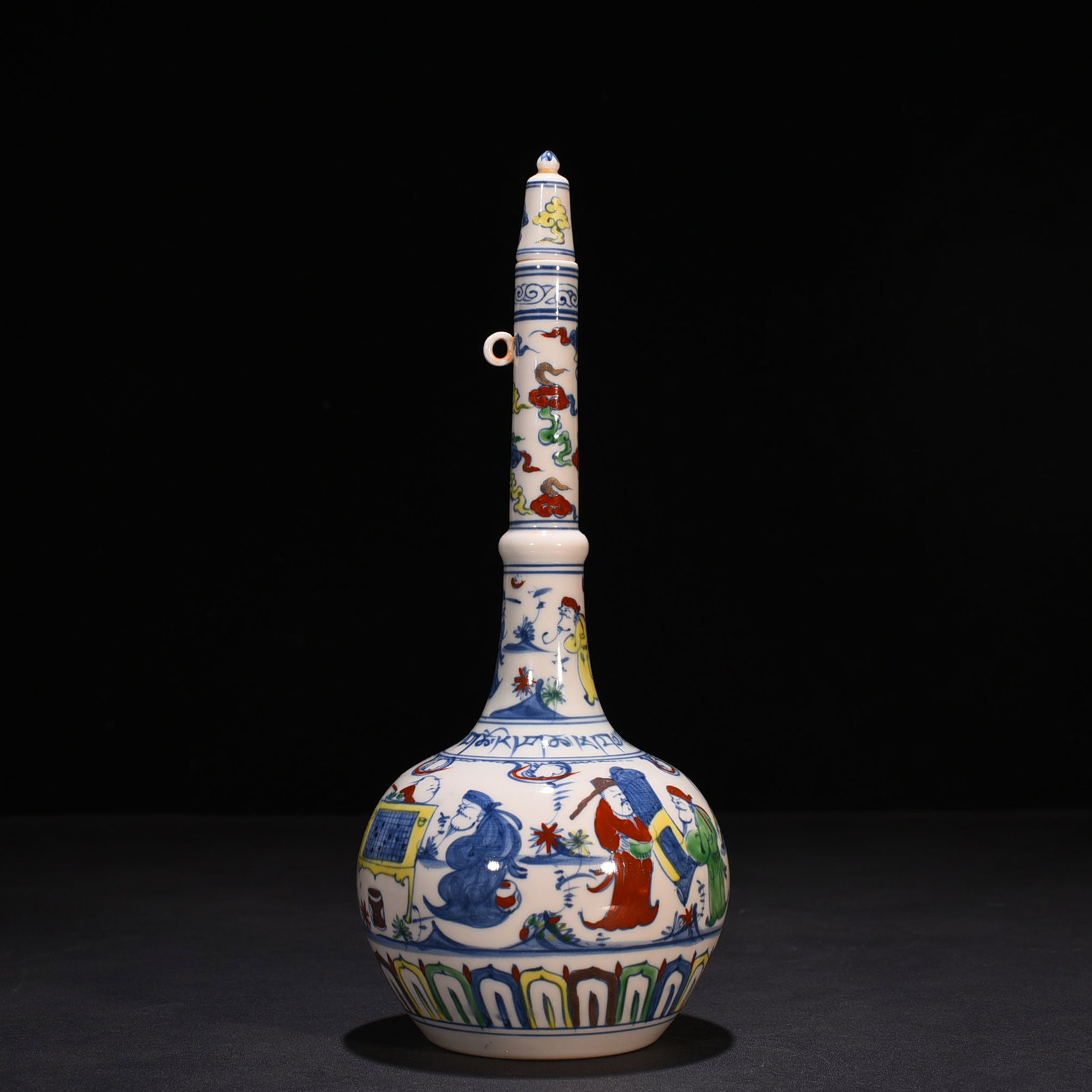 An Exquisite Chinese Doucai gallbladder vase: Size: Height 30 cm - Widthh 12 cm Materials: Porcelain Time Period:Ming dynasty Attribution: chenghua Object: vase