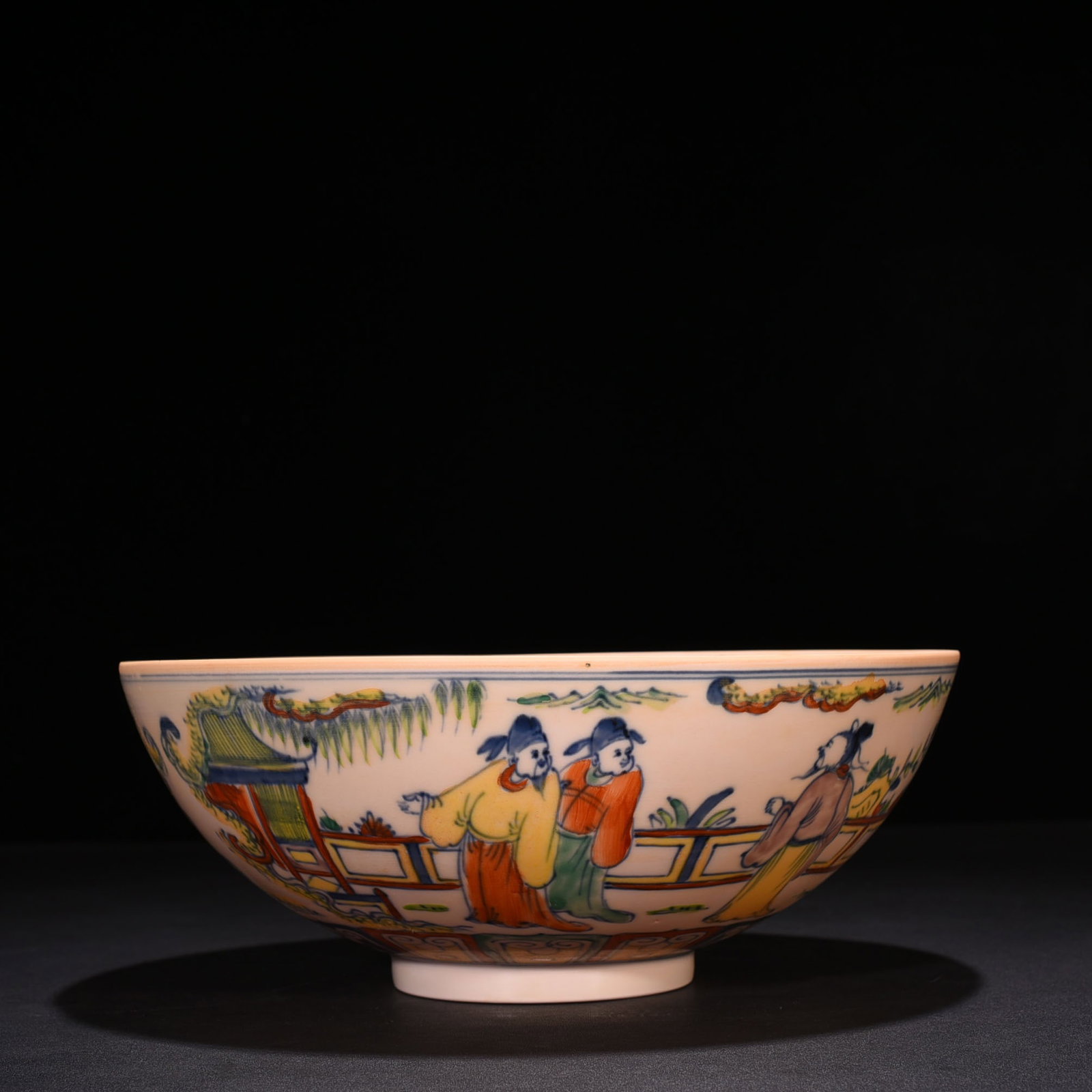An Exquisite Chinese Doucai thin bowl: Size: Height 11 cm - Widthh 29 cm Materials: Porcelain Time Period:Ming dynasty Attribution: chenghua Object: bowl