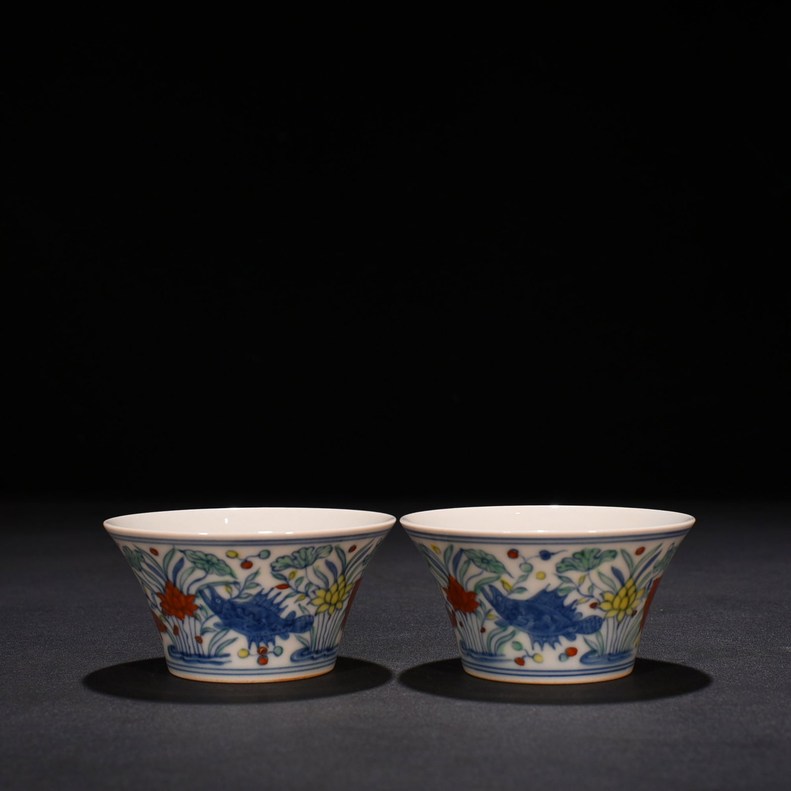An Exquisite Chinese Doucai Cup: Size: Height 4.5 cm - Widthh 8 cm Materials: Porcelain Time Period:Ming dynasty Attribution: chenghua Object: cup