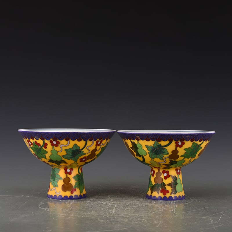 An Exquisite Chinese yellow ground tall bowl: Size: Height 11 cm - Widthh 16 cm Materials: Porcelain Time Period:Ming dynasty Attribution: chenghua Object: tall bowl