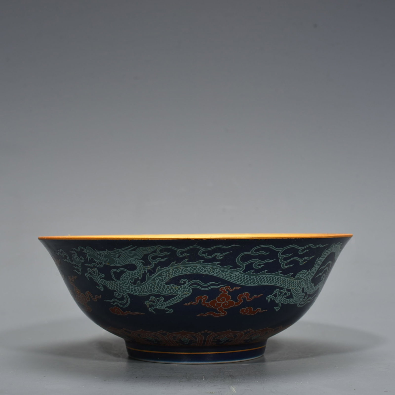An Exquisite Chinese blue glaze bowl: Size: Height 7 cm - Widthh 20 cm Materials: Porcelain Time Period:Ming dynasty Attribution: chenghua Object: bowl