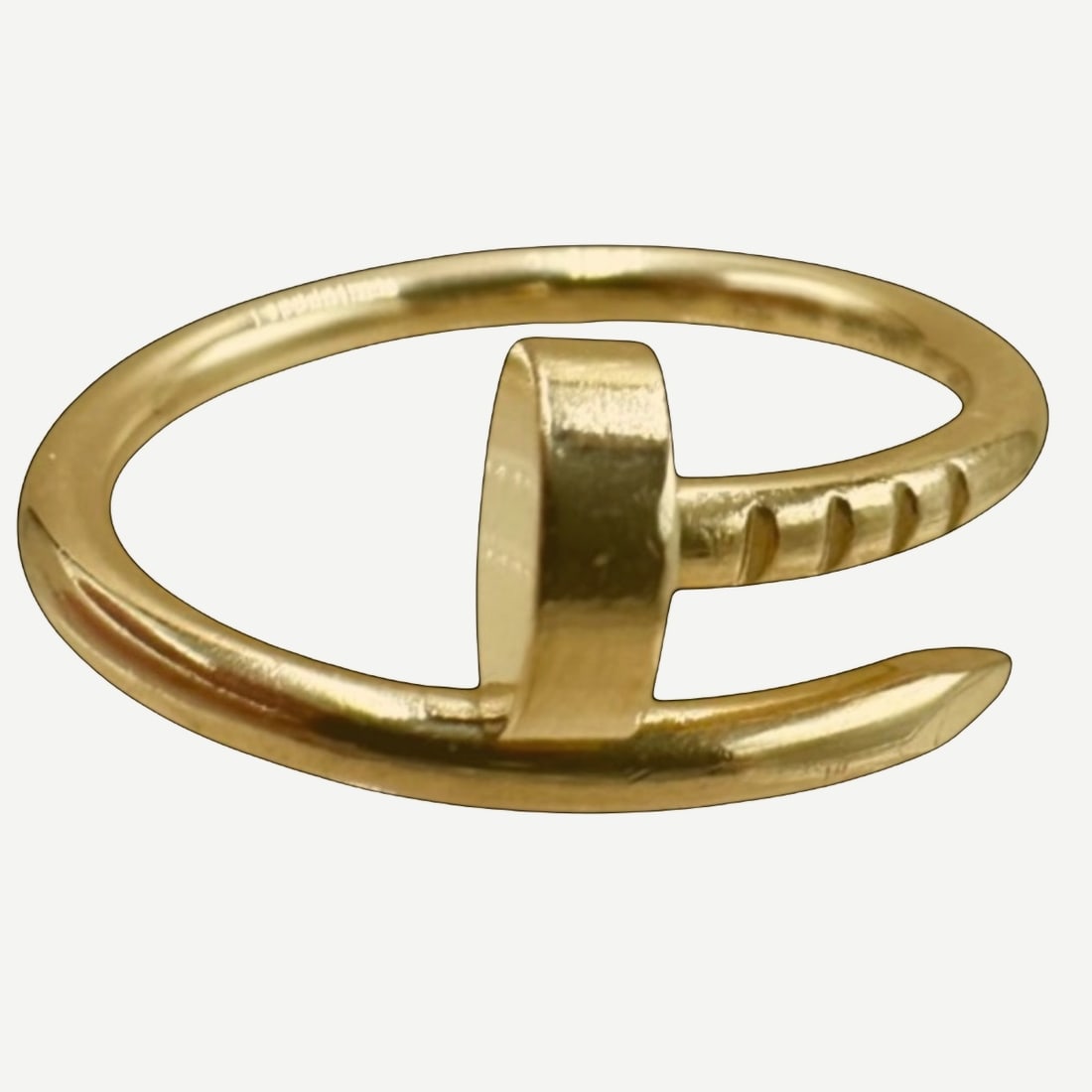 CARTIER Juste un Clou Ring, Vintage Classic Model, 18K Yellow Gold, EU Size 47 (US 4): The Juste un Clou collection reflects Cartier's long tradition of transforming bold ideas into enduring design. Its curved nail form remains one of the Maison's most distinctive modern signatures.This