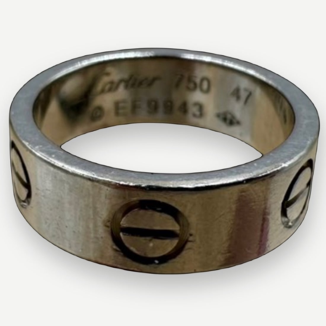 CARTIER Love Ring, Vintage Classic Model, 18K White Gold, EU Size 47 (US 4) Full Set: Heritage The Cartier Love Ring is one of the most enduring symbols in the history of fine jewelry — a band conceived in 1969 by Aldo Cipullo that has transcended every trend to accumulate meanin