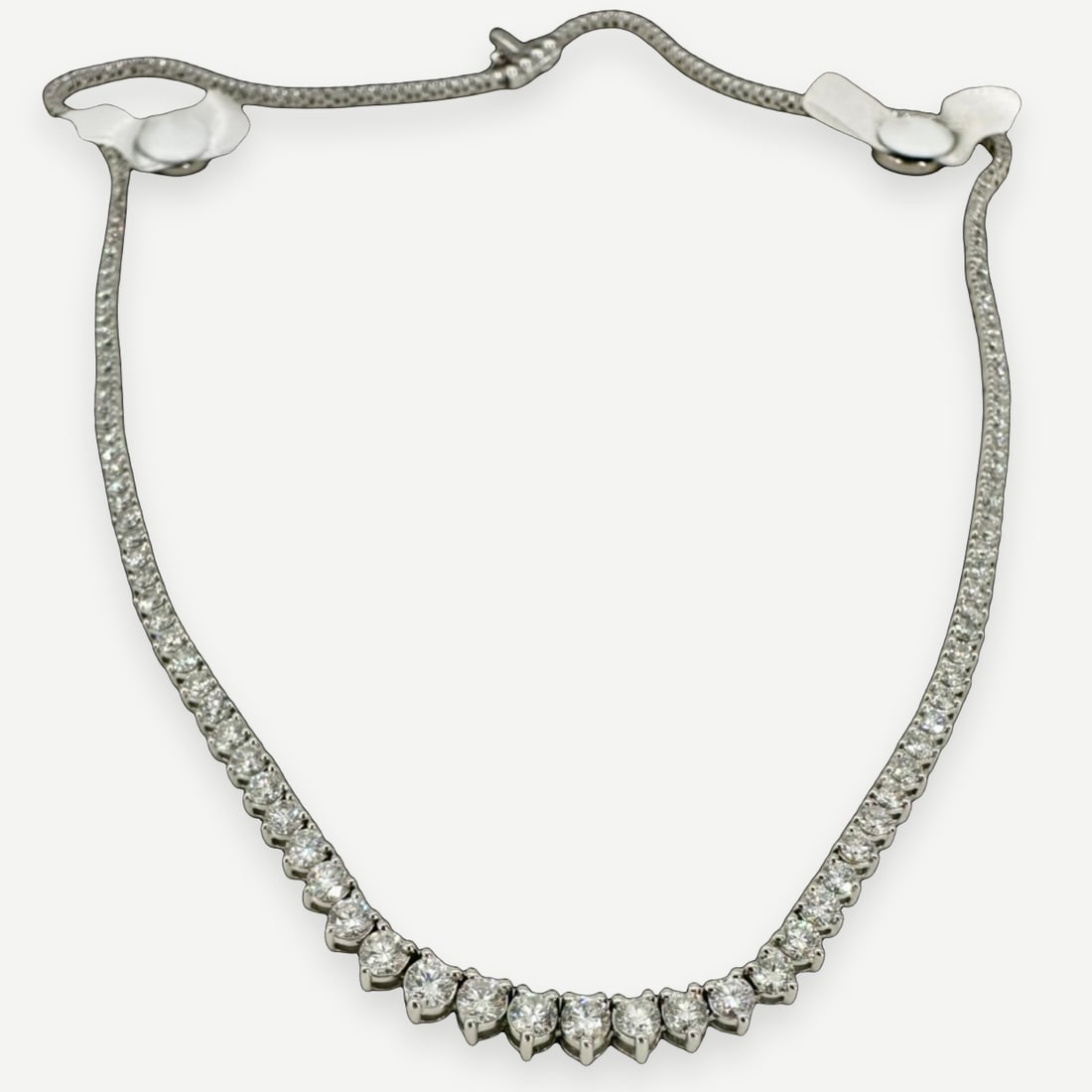 Helzberg Diamond Riviera Tennis Necklace, 10K White Gold, 6.0 CTW (1 of 8)