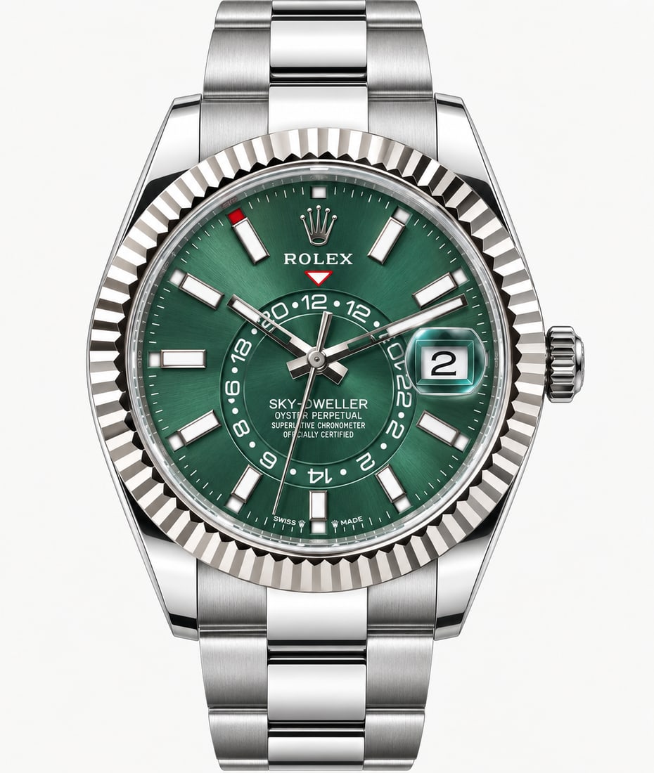 ROLEX Sky-Dweller 336934, White Rolesor, Mint Green Dial, Full Set, 2026 (1 of 5)