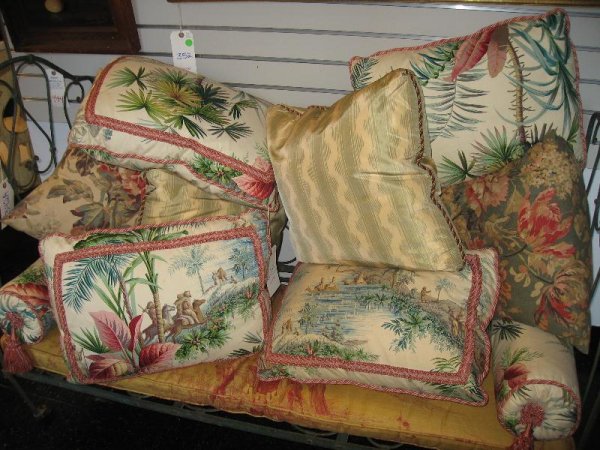 A GROUP OF PILLOWS: ASSORTED CUSTOM MADE