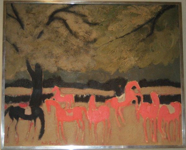 ANDRE BRASILIER (French, b. 1929): COURSES À FÉRE EN TARDENOIS, 1966 Signed (ll). Oil on canvas. 23" x 28"