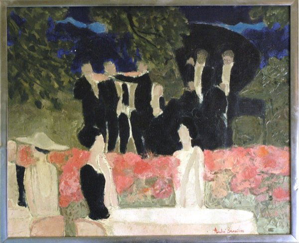 ANDRE BRASILIER (French, b. 1929): LE PAVILLION ROYAL, BOIS DE BOULOGNE, 1965-66 Signed (lr) Oil on canvas. 16" x 13"