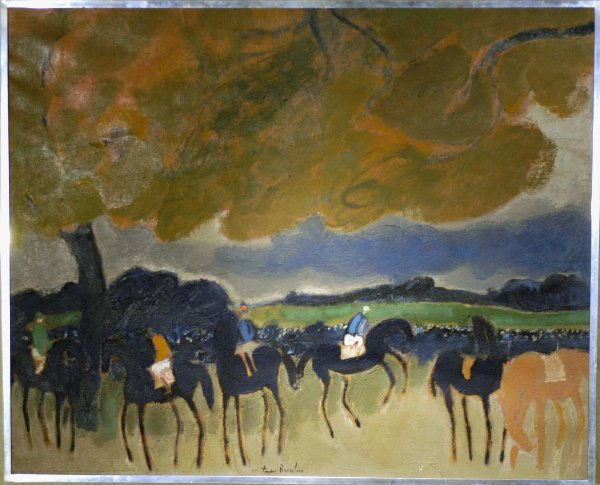 ANDRE BRASILIER (French, b. 1929): COURSES EN AUTONNE Signed (lc) Oil on canvas. 32" x 39"