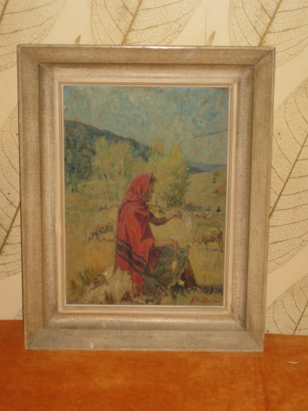 PAOLO GHIGLIA (ITALIAN, 1905 - 1979) - SEATED WOMA: PAOLO GHIGLIA (ITALIAN, 1905 - 1979) - SEATED WOMAN, oil on board, signed on lower right, height 16", width 12" framed