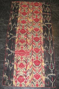 A CENTRAL ASIAN UZBEK IKAT PANEL, 19th Century, 3: A CENTRAL ASIAN UZBEK IKAT PANEL, 19th Century, 38" x 77"