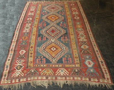 A CENTRAL ANATOLIAN KILIM, 19th Century, 6' 6" x 1: A CENTRAL ANATOLIAN KILIM, 19th Century, 6' 6" x 11' 6"