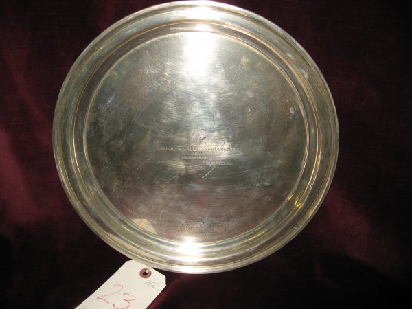 STERLING SILVER ROUND AWARD TRAY FOR ANNUAL 4 BALL : STERLING SILVER ROUND AWARD TRAY FOR ANNUAL 4 BALL TOURNAMENT 1963