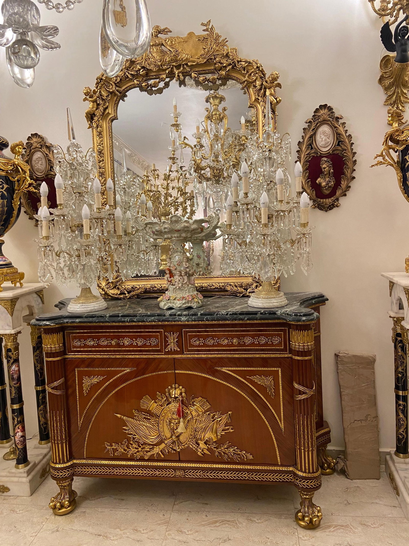 French Empire Style Ormolu-Mounted Commode with - 2