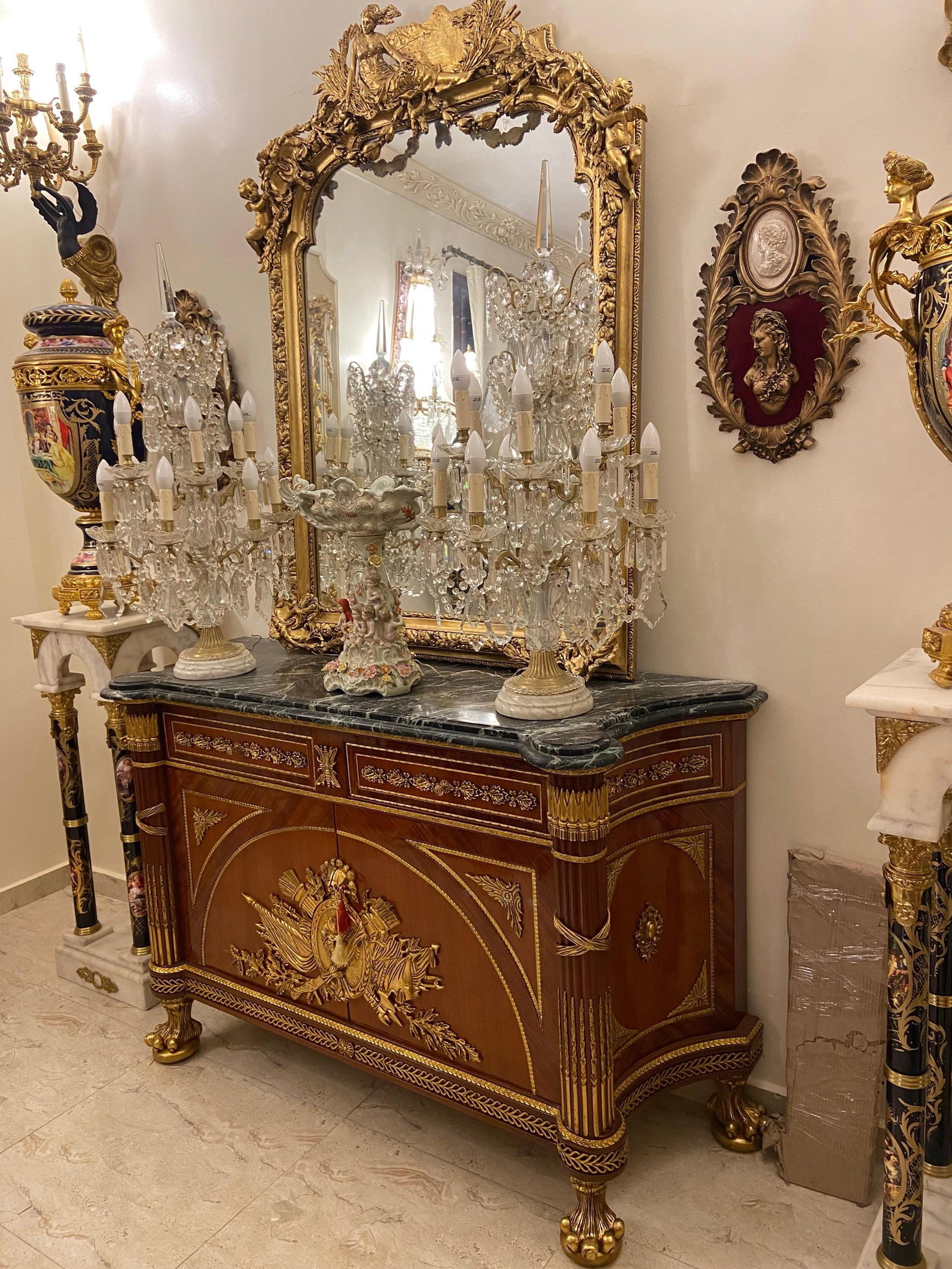 French Empire Style Ormolu-Mounted Commode with - 3