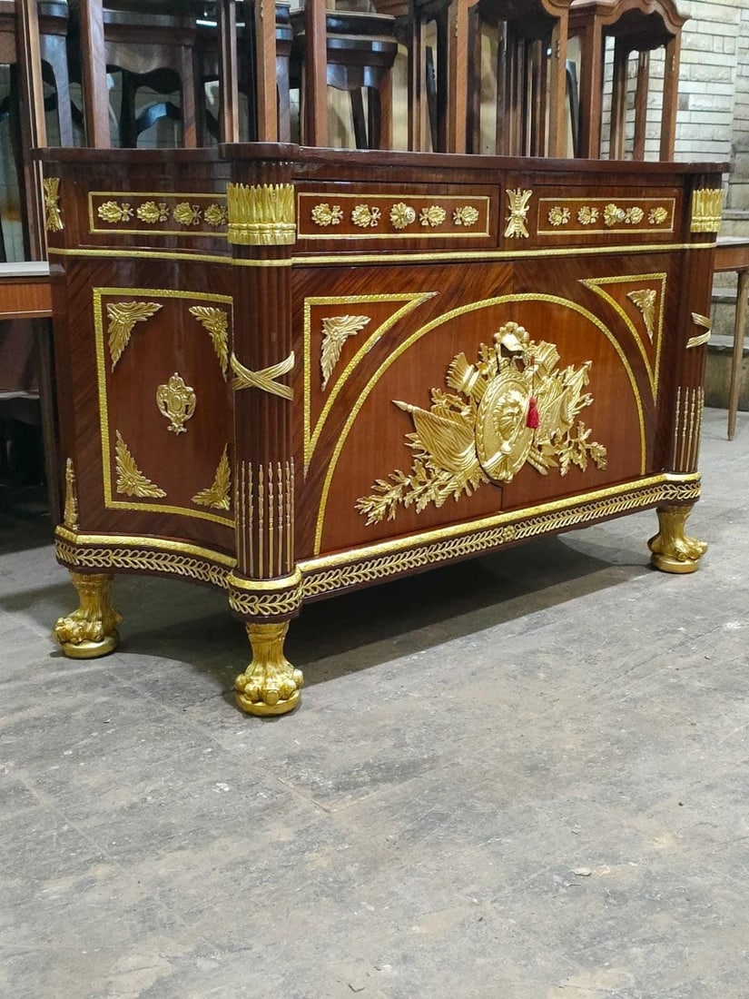French Empire Style Ormolu-Mounted Commode with - 5