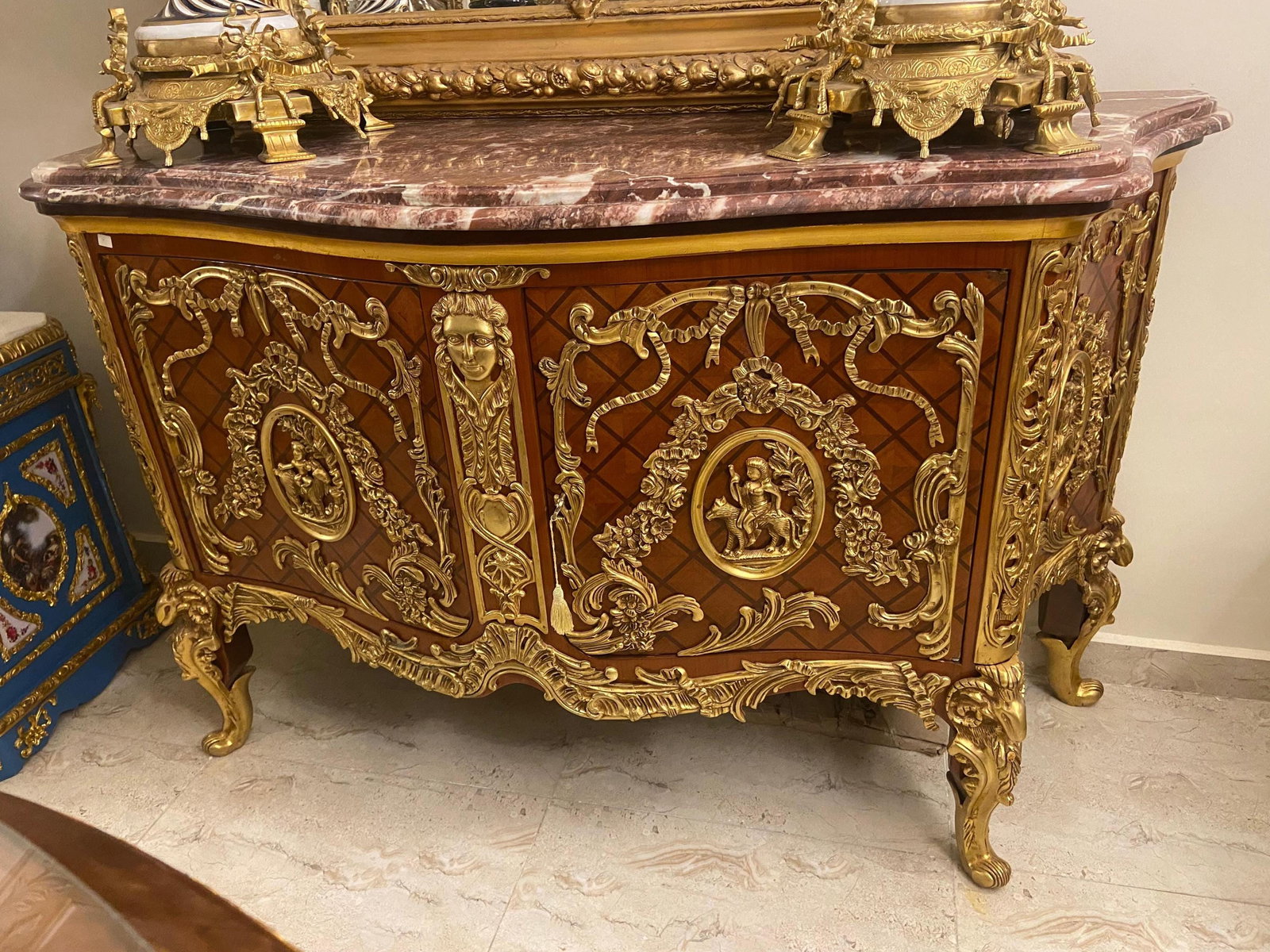 French Louis XV Style Ormolu-Mounted Bombe (1 of 4)