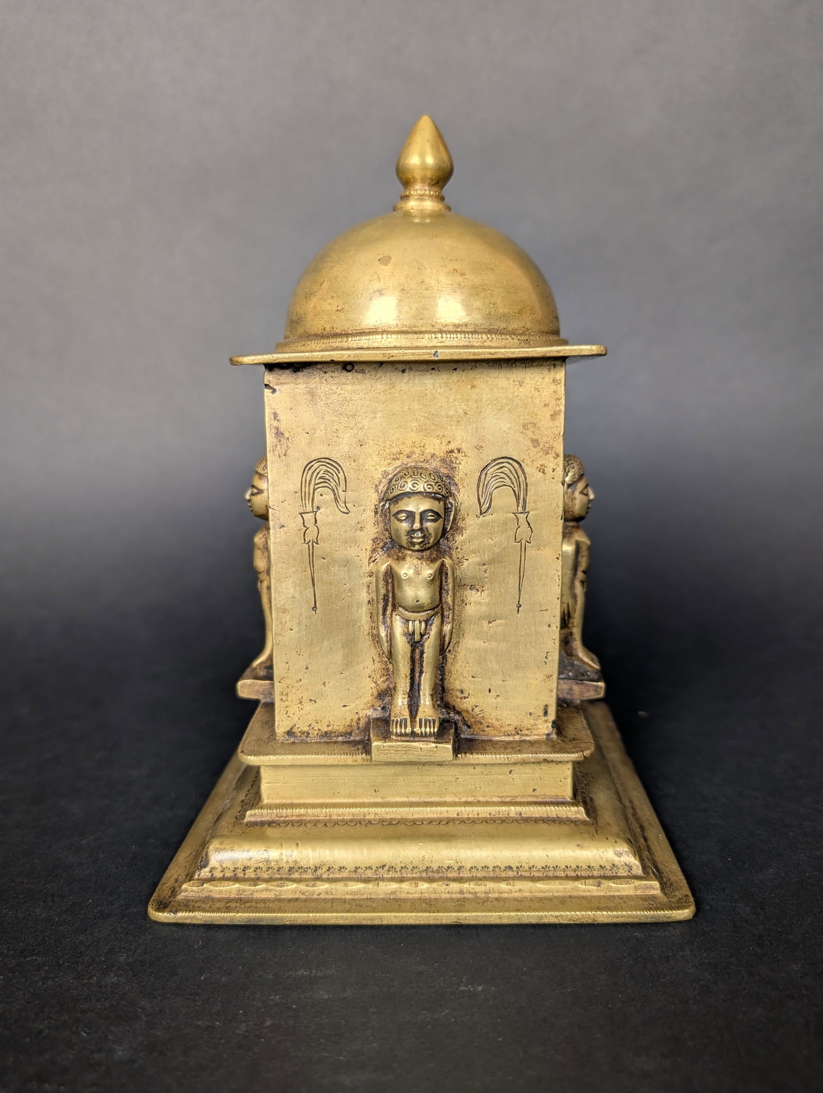 Nandisvara-Dvipa, Island of Rejoicing in Jain Cosmography: The Jain Cosmography includes island continents as sacred, mythical places in the universe. The representation of the Island of Rejoicing is the Nandisvara-Dvipa. In this example, 4 sides form a squar