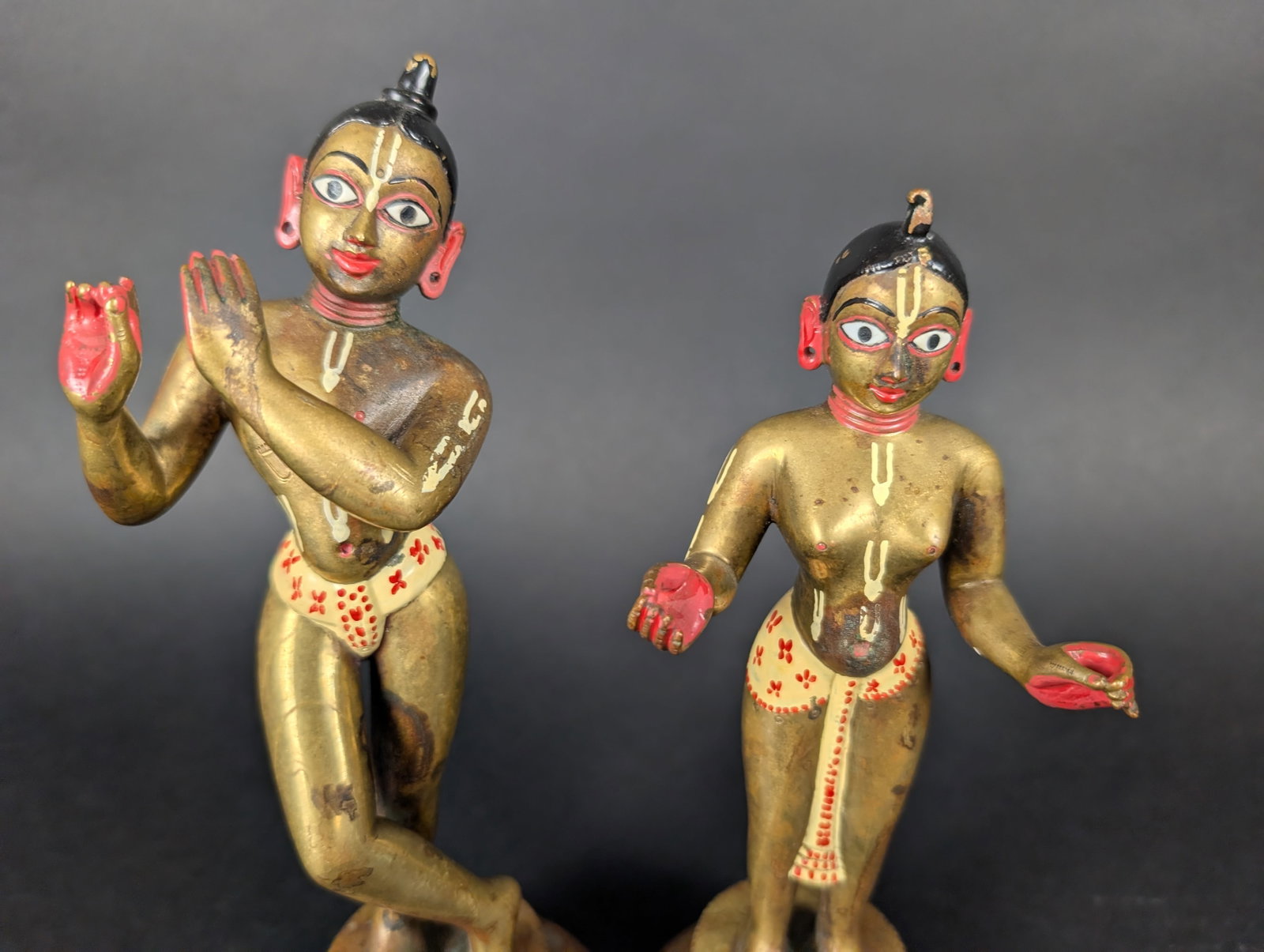 Radha Krishna, matched painted pair - 6
