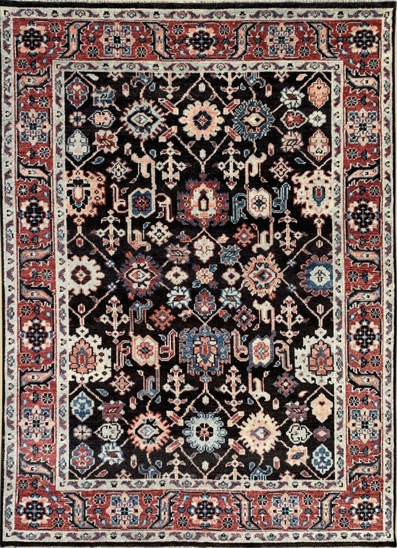 Oriental Hand-Knotted Wool Area Rug 9' x 12', C.Brown (1 of 6)