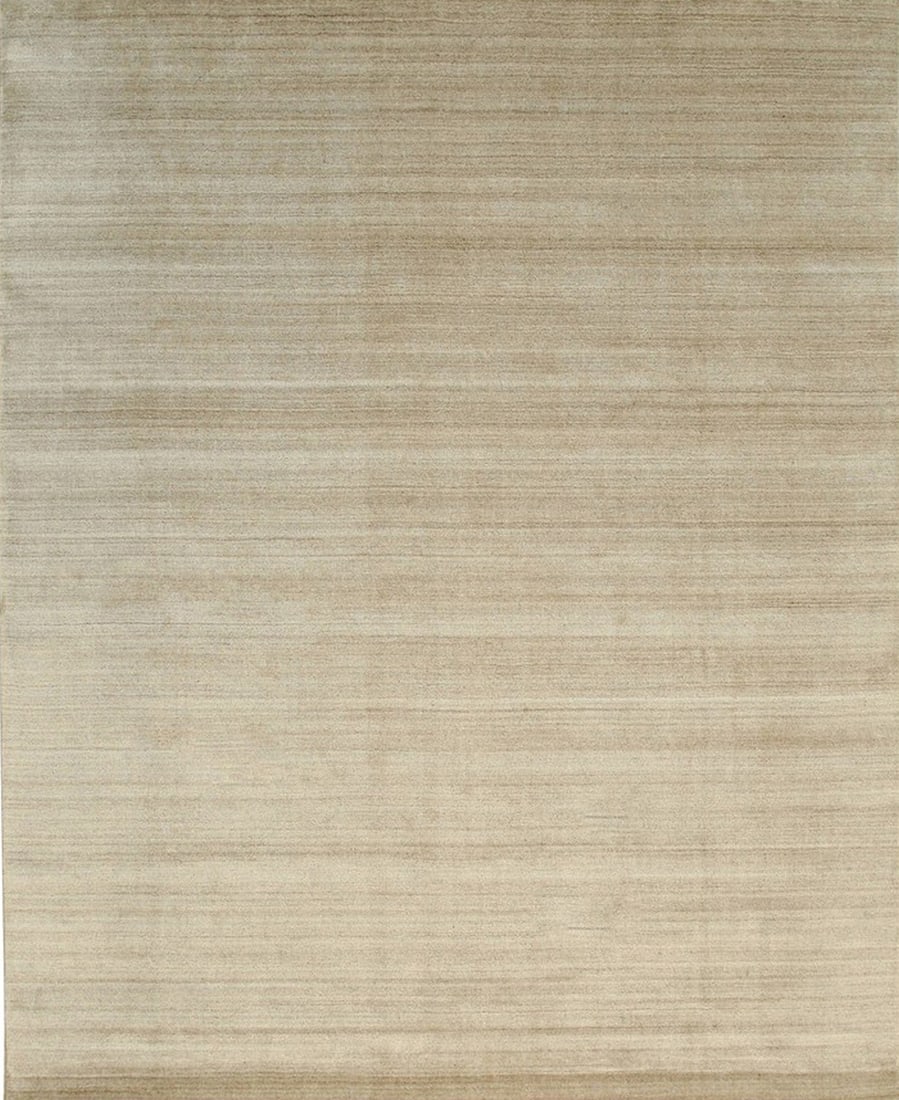 Urban Handmade Wool & Viscose Rug 8' x 10', Light Gold: Urban area rug, handmade in wool & viscose, in light gold tones, brand new, approximately 8' x 10' (96 x 120 inches, 0.5-inch pile), a versatile 8x10 size. The warm yellow palette pairs naturally with