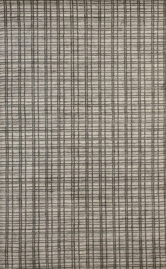Thomas Handmade Bamboo Silk Area Rug 5' x 8', Silver: Thomas area rug, handmade in bamboo silk, in silver tones, brand new, approximately 5' x 8' (60 x 96 inches, 0.4-inch pile), a versatile 5x8 size. Made in India and sold by Eastern Oriental Rugs, the 