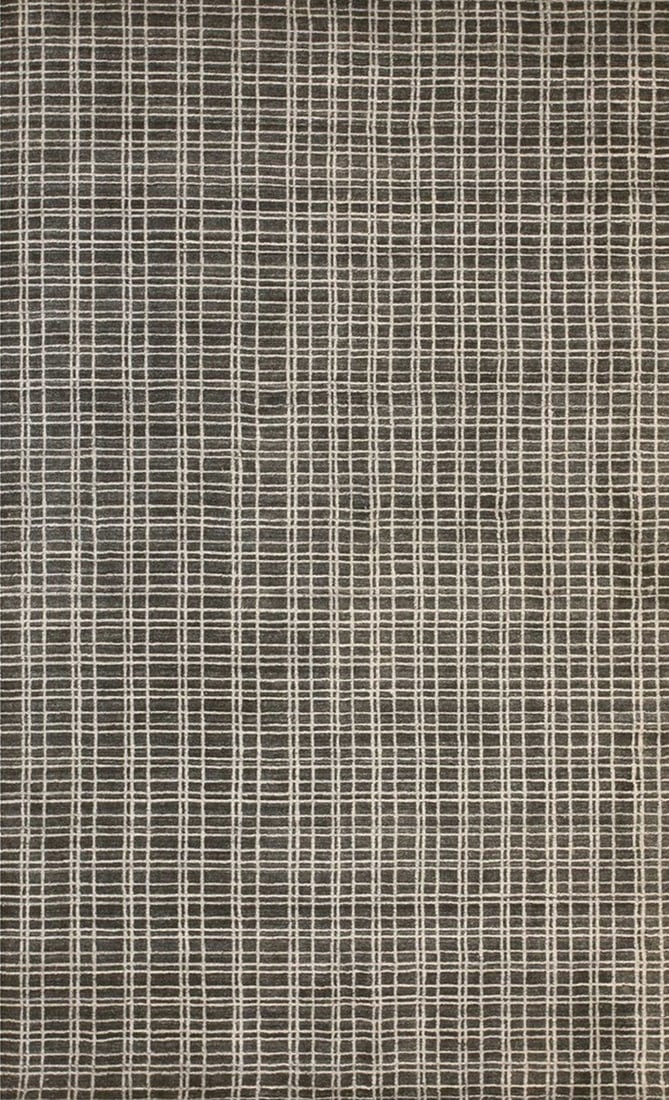 Thomas Handmade Bamboo Silk Area Rug 5' x 8', Gray: Thomas area rug, handmade in bamboo silk, in gray tones, brand new, approximately 5' x 8' (60 x 96 inches, 0.4-inch pile), a versatile 5x8 size. Made in India and sold by Eastern Oriental Rugs, the im