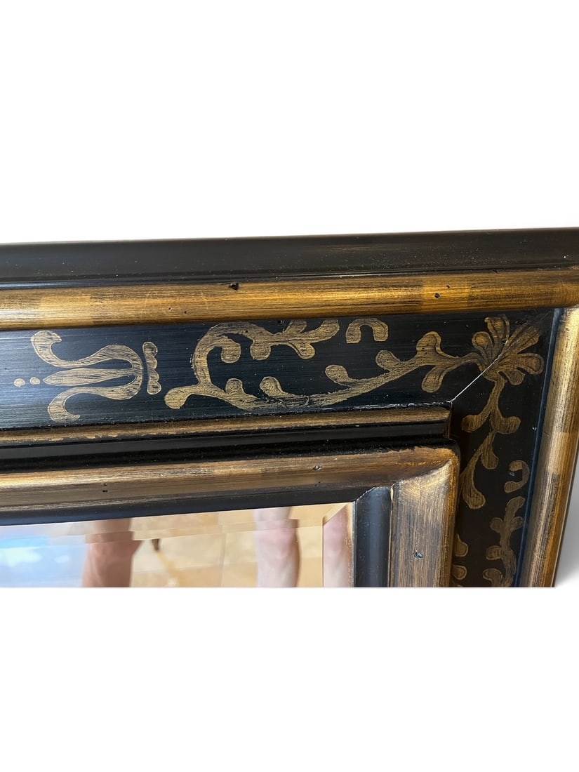 John Richard Rectangular Black and Gilt Foliate Rectangular Wall Mirror - 2