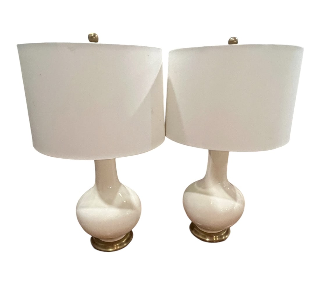 White and gold Visual Comfort Pair of table lamps (1 of 3)