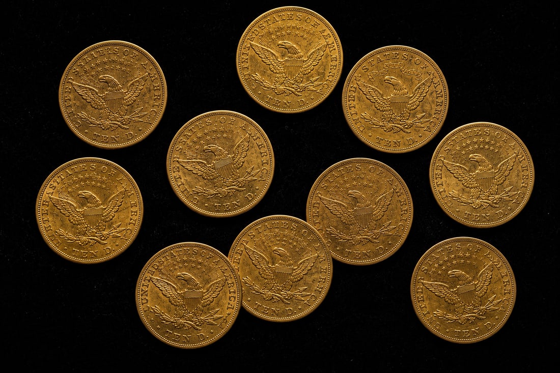 10-Coin Premium $10 Gold Eagle Collection: This lot features a curated 10-coin Premium $10 Gold Eagle collection selected for strong overall eye appeal, originality, and premium collector presentation. An impressive larger-format accumulation 