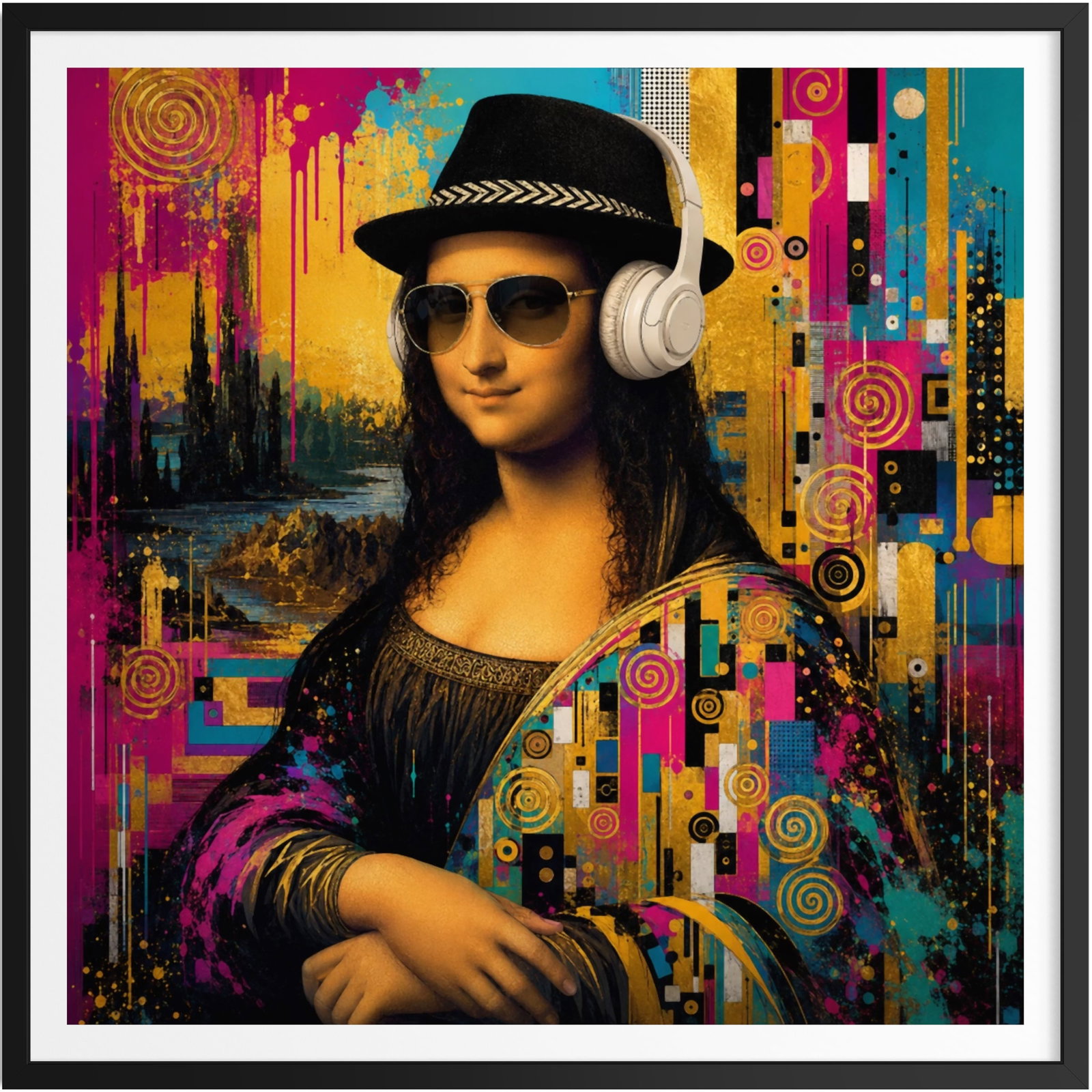 Fenzolini – LISA HEADPHONE – iFusionism of Da Vinci and Klimt - Limited Edition of 150: LISA HEADPHONE by Fenzolini is offered as a signed and individually numbered fine art edition, strictly limited to 150 examples. Each work is accompanied by a Certificate of Authenticity signed by the
