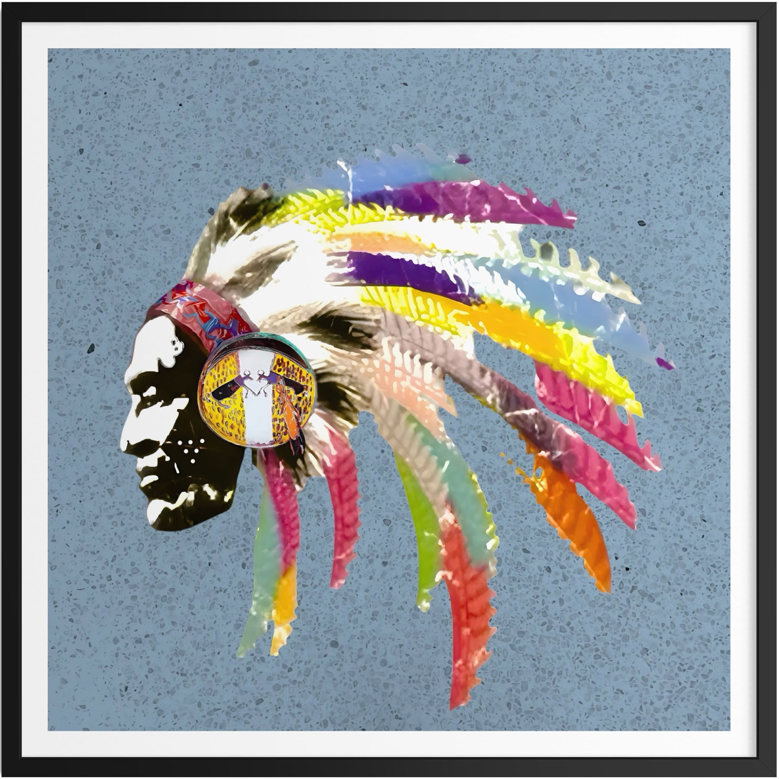 Fenzolini – TRIBAL PRIDE SPECIAL LIGHT BLUE – iFusionism of Warhol’s shield - Limited Edition: TRIBAL PRIDE SPECIAL by Fenzolini is offered as a signed and individually numbered fine art edition, strictly limited to 150 examples.Each work is accompanied by a Certificate of Authenticity signed b