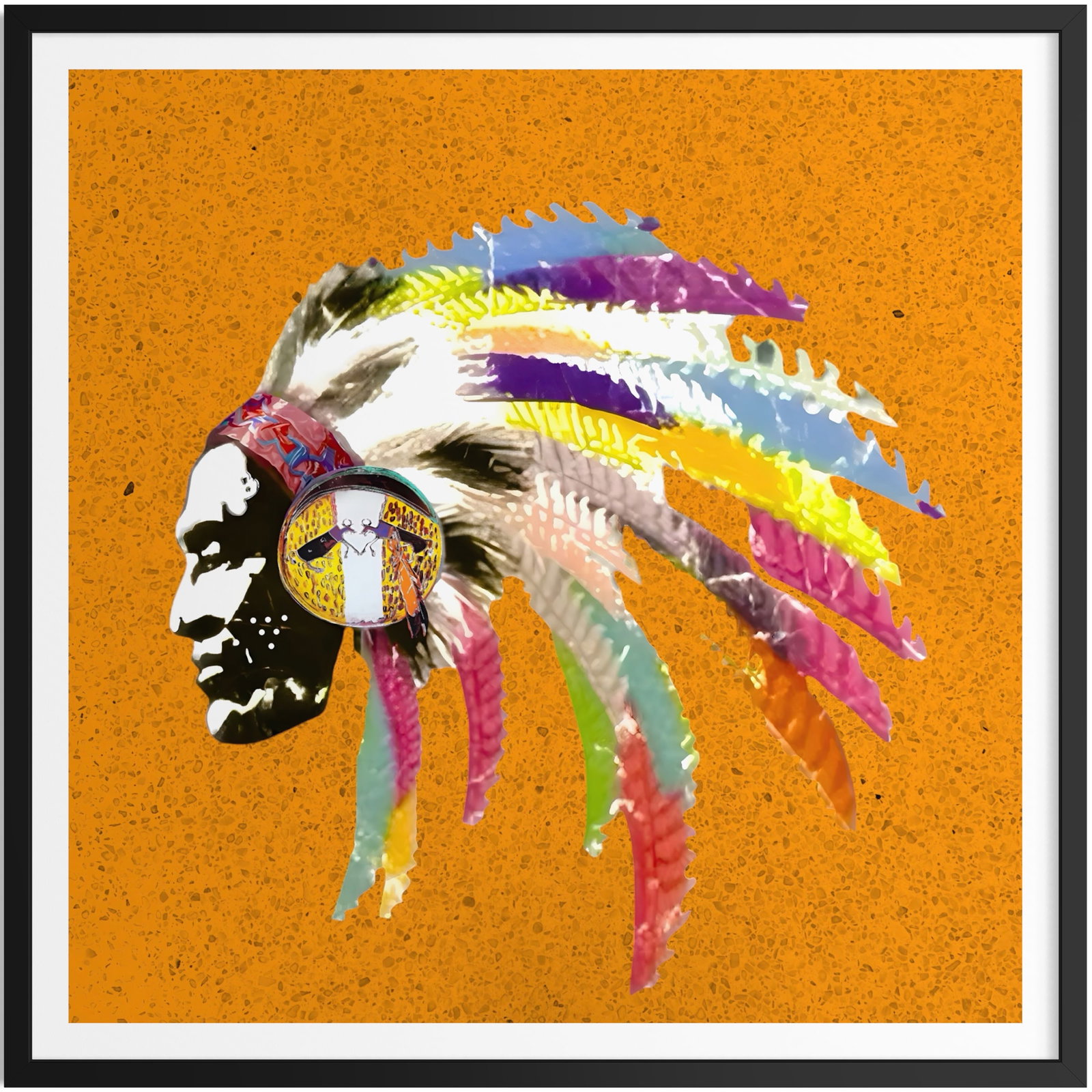 Fenzolini – TRIBAL PRIDE SPECIAL ORANGE – iFusionism of Warhol’s shield - Limited Edition: TRIBAL PRIDE SPECIAL by Fenzolini is offered as a signed and individually numbered fine art edition, strictly limited to 150 examples.Each work is accompanied by a Certificate of Authenticity signed b