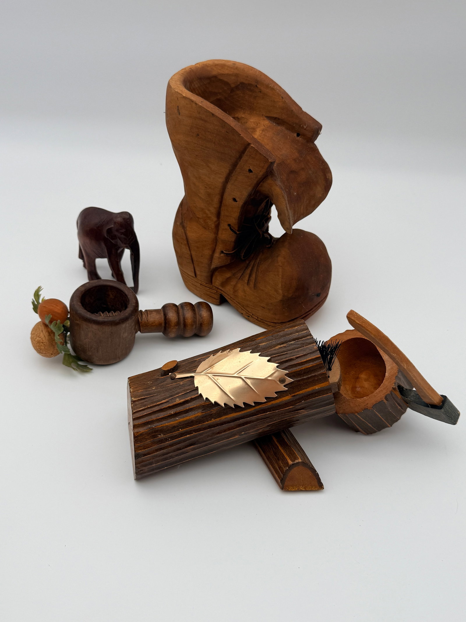 Vintage Carved Wood Decor Lot (1 of 10)