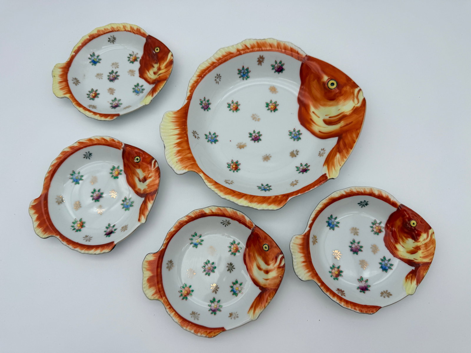 Vintage Fish Form Serving Dish Set (1 of 5)