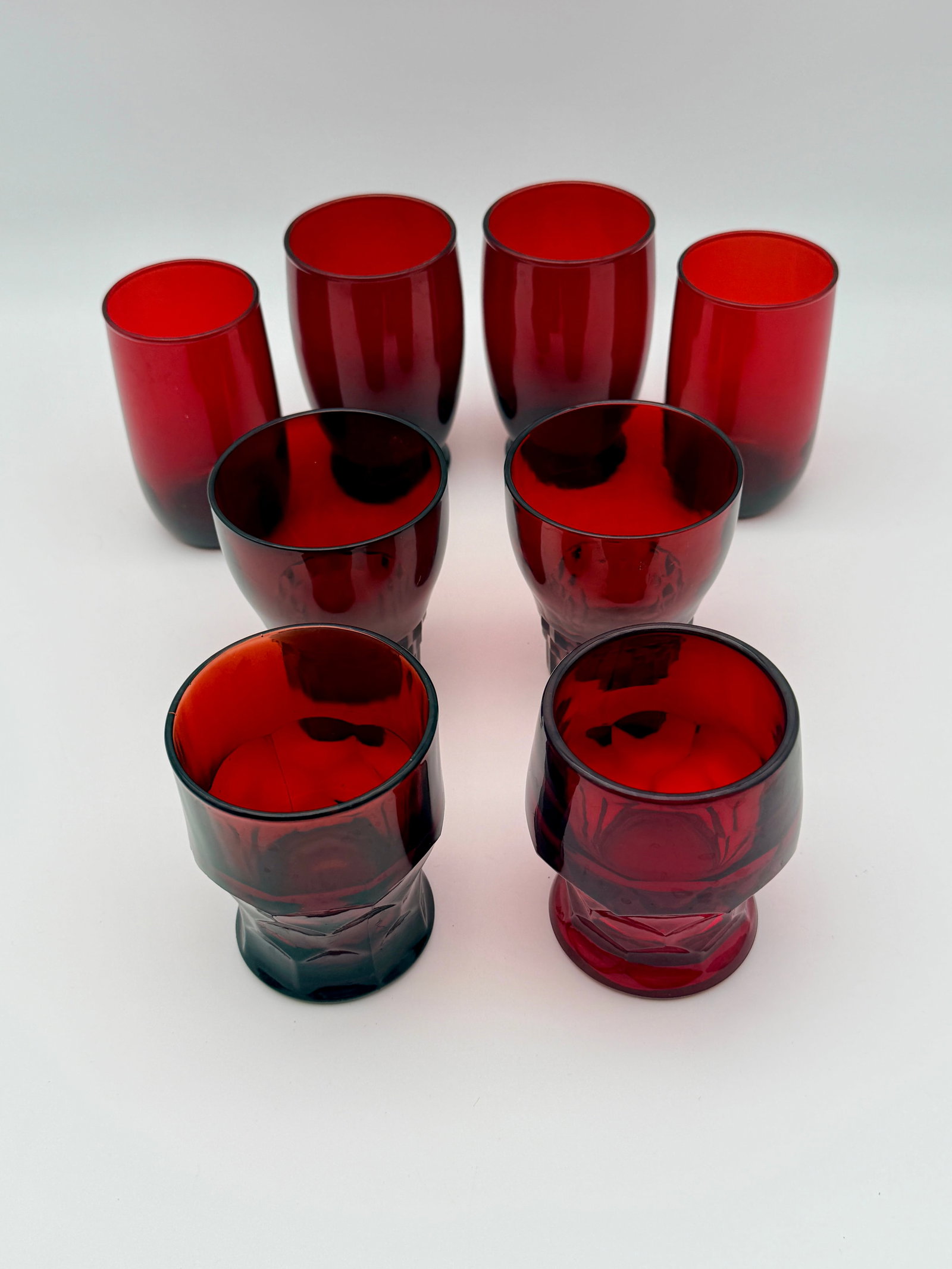 Vintage Ruby Red Glass Drinkware Set (1 of 6)